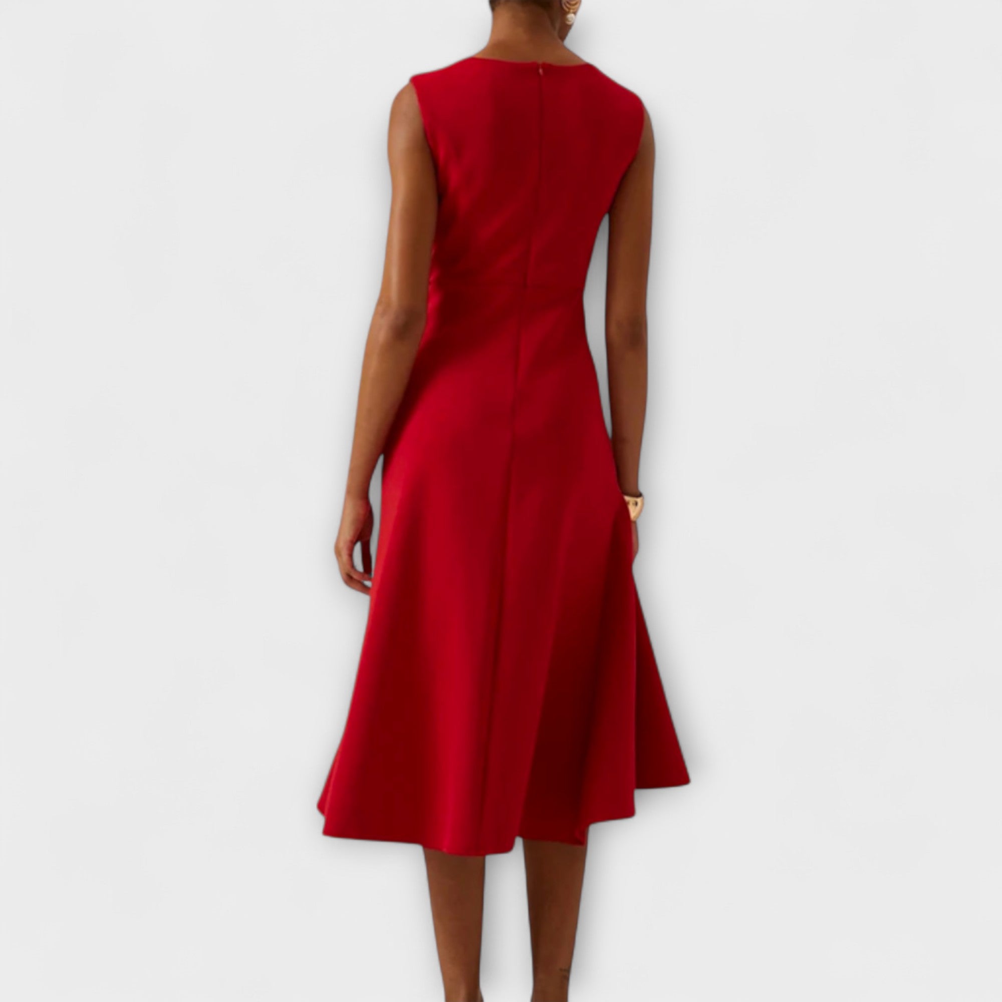 Genesis – Satin Draped Asymmetric Hem Cocktail Dress