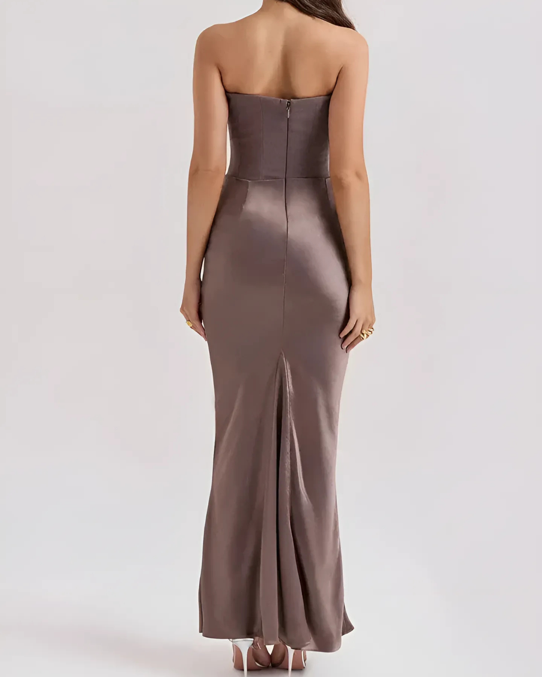 Charlie – Strapless Draped Wedding Guest Maxi Dress