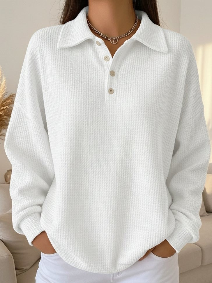Audrey – Polo Collar Knit Sweater