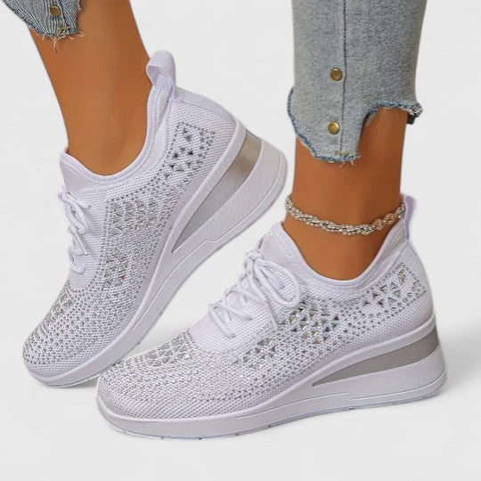 Maeve – Perforated Floral Lace Up Sneakers