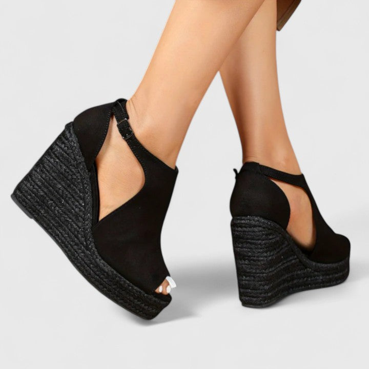 Riley – Peep Toe Platform Wedge Sandals