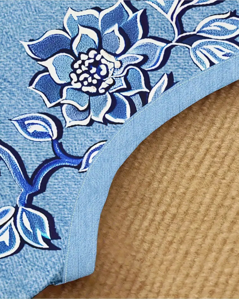 Hattie – Embroidered Denim A Line Mini Dress
