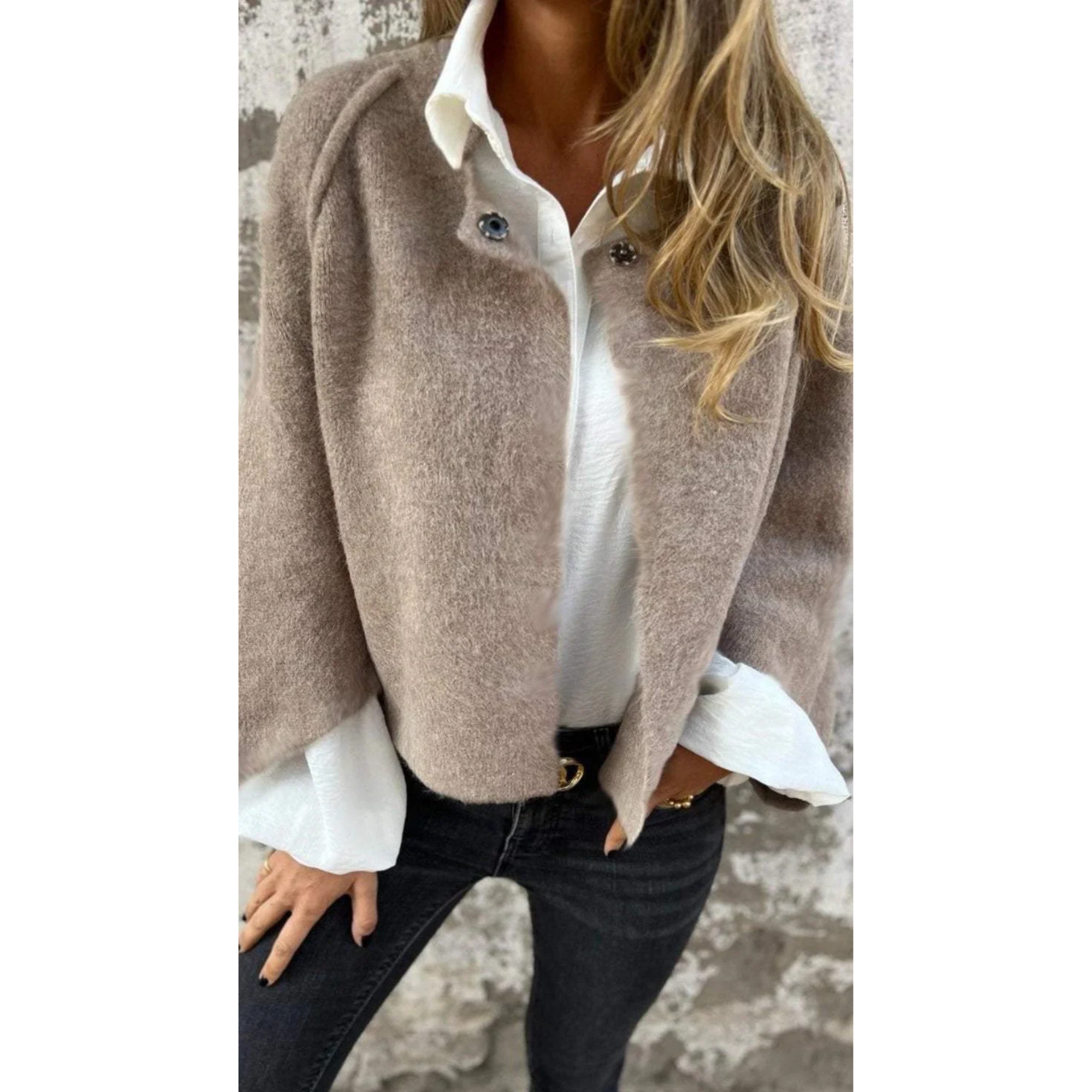 Elise – Faux Fur Collared Jacket