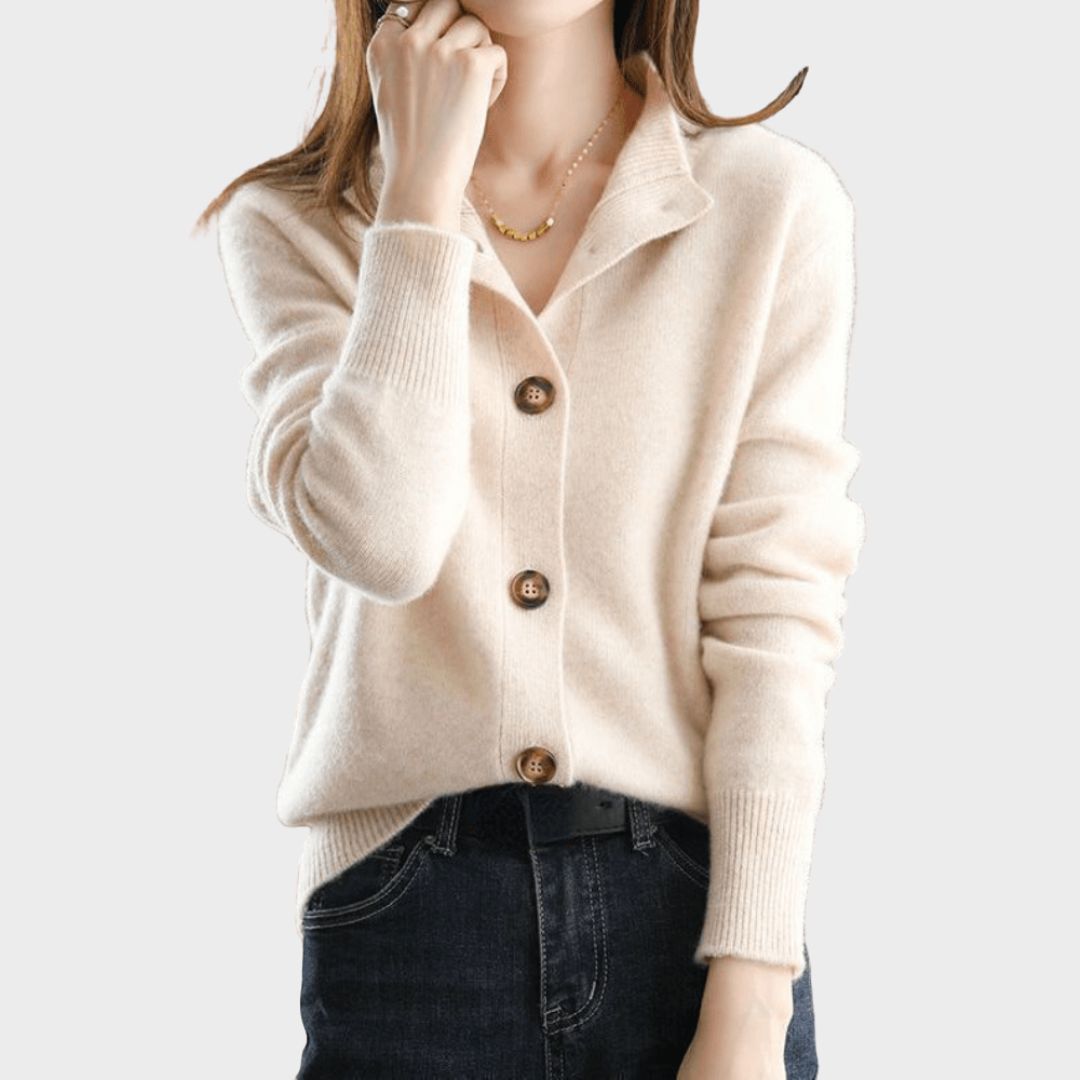 Kinsley – Collared Button Up Knit Cardigan