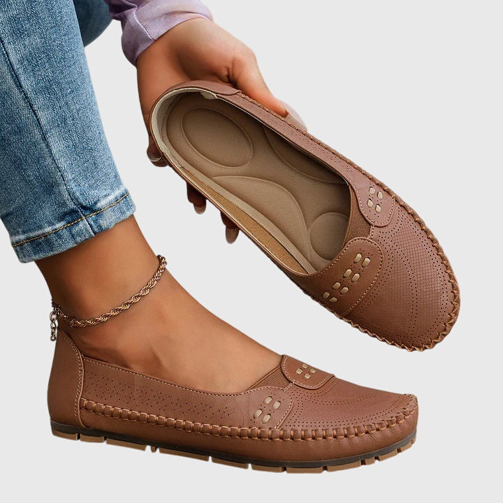 Isabella – Studded Slip On Round Toe Flats