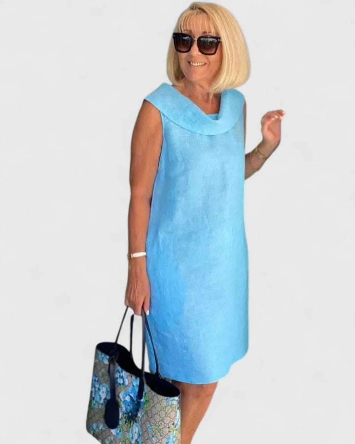 Elise – V Neck Shift Summer Midi Dress