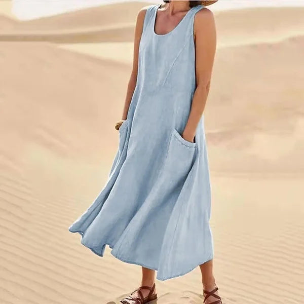 Allison – Scoop Neck Flowy Summer Maxi Dress