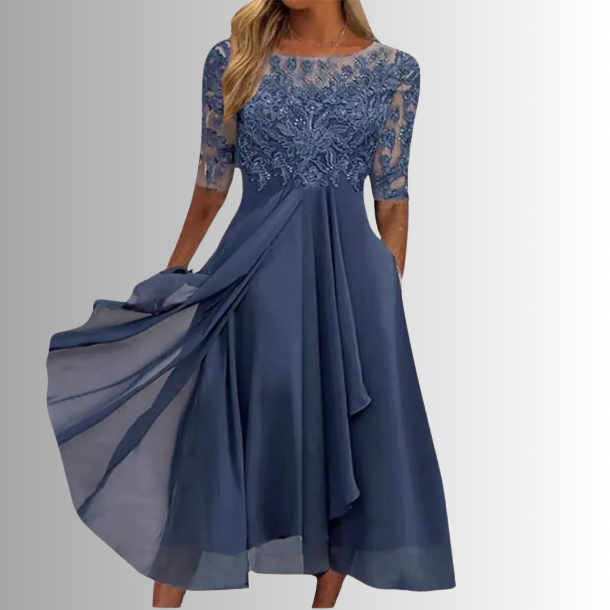 Harriet – Lace Chiffon Formal Maxi Dress
