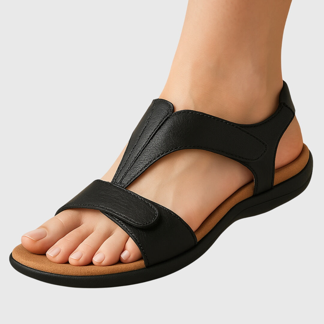 Isabella – T-Strap Cutout Flat Sandals
