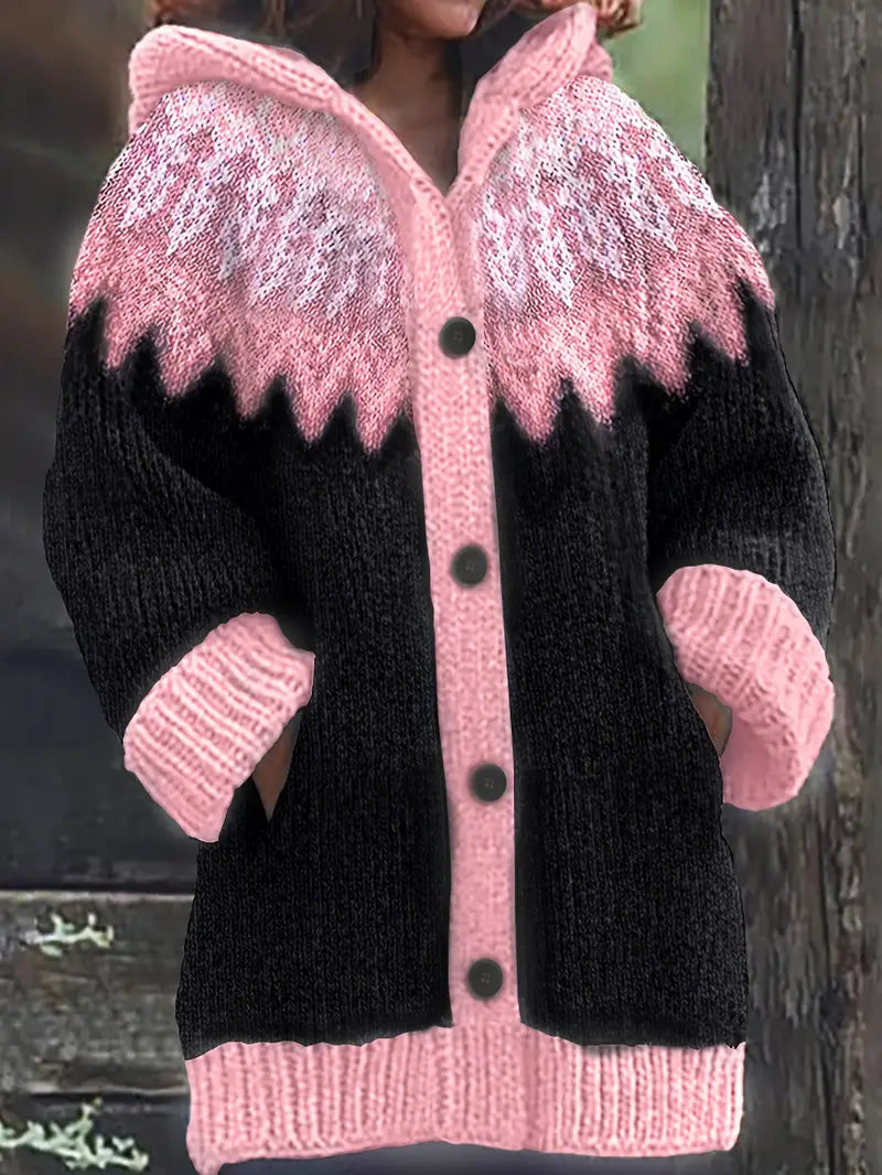 Serenity – Fair Isle Chunky Knit Button Up Cardigan