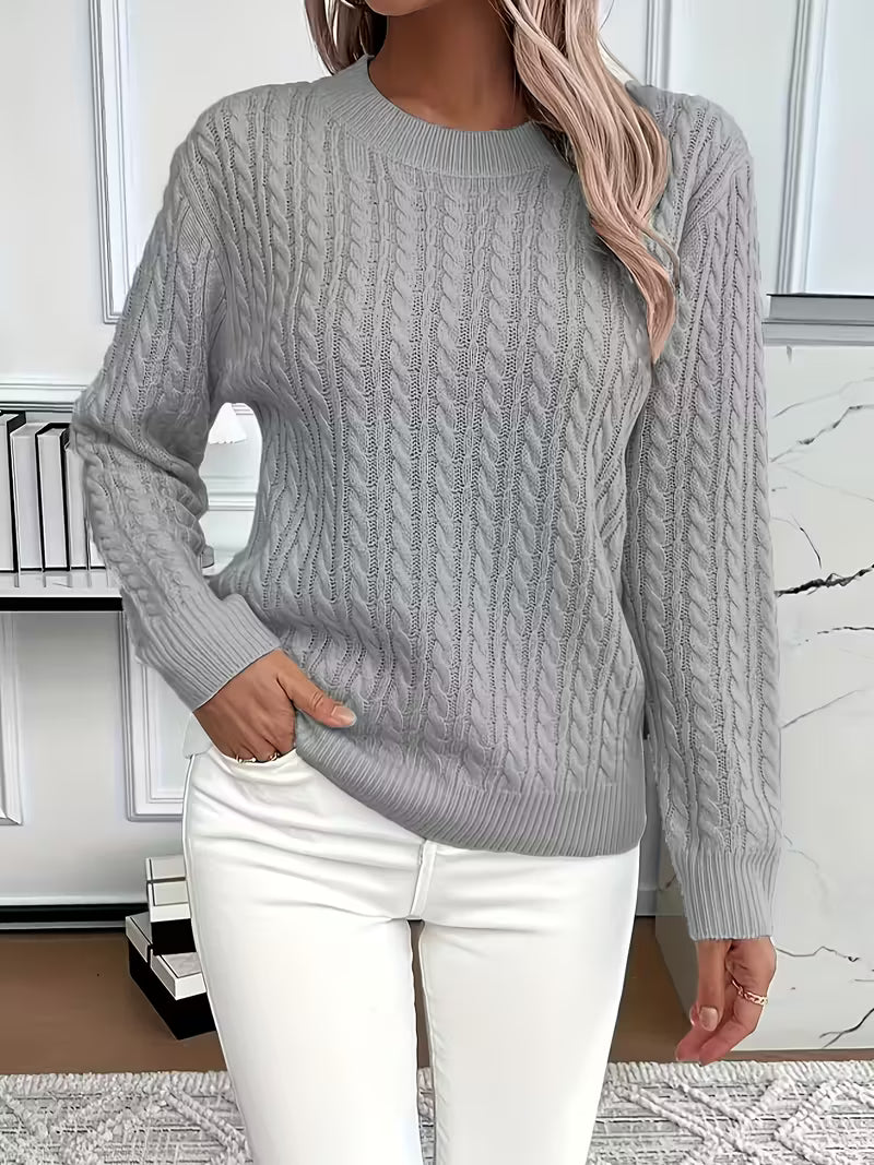Bella – Open Knit Crew Neck Sweater