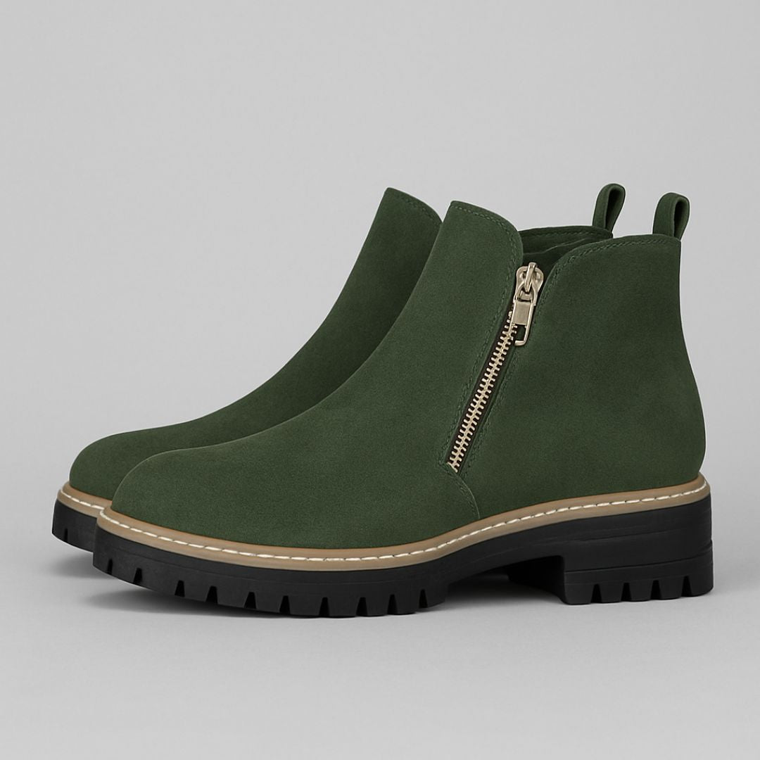 Lilah – Suede Lug Sole Ankle Boots