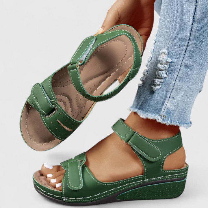 Diana – Cutout Strappy Low Wedge Sandals