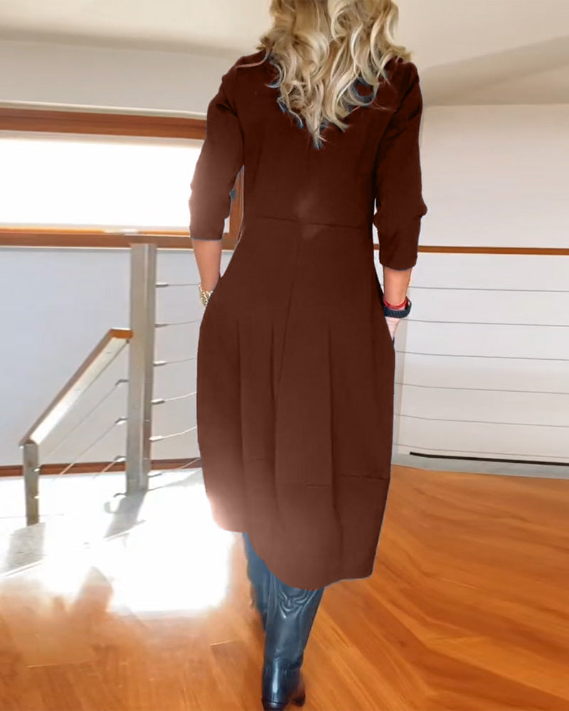 Aaliyah – Scoop Neck Long Sleeve Cocoon Maxi Dress