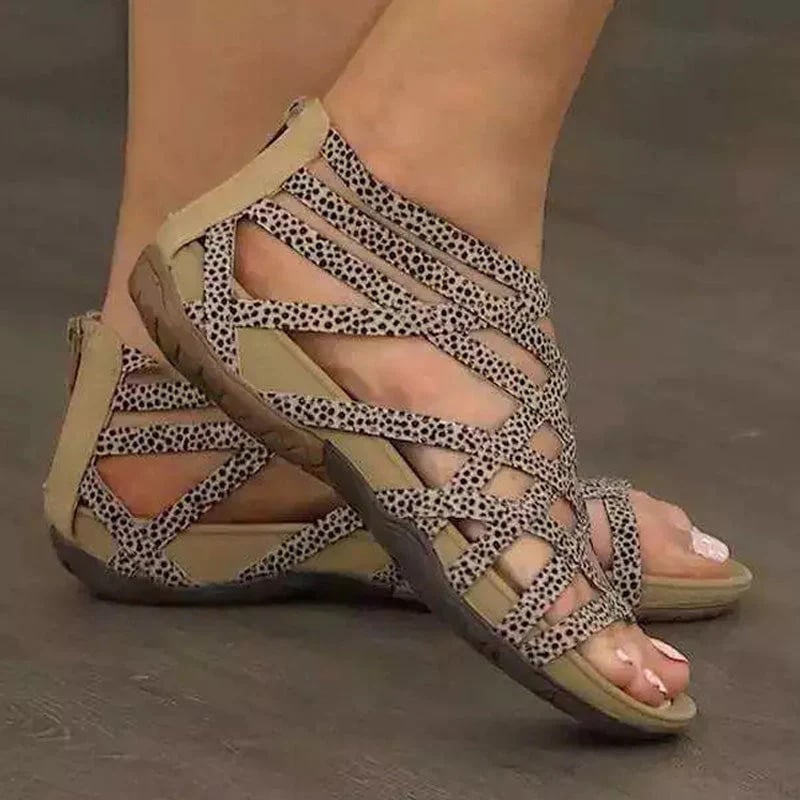Diana – Woven Cutout Closed Toe Wedge Sandals