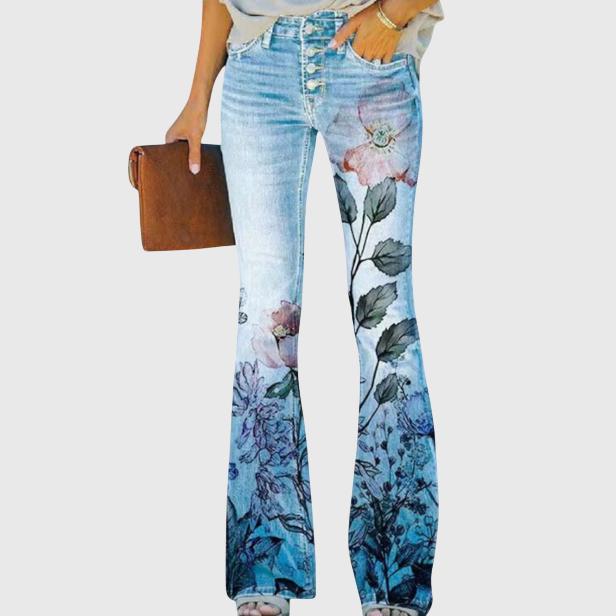 Juliette – Floral Print Flare Jeans