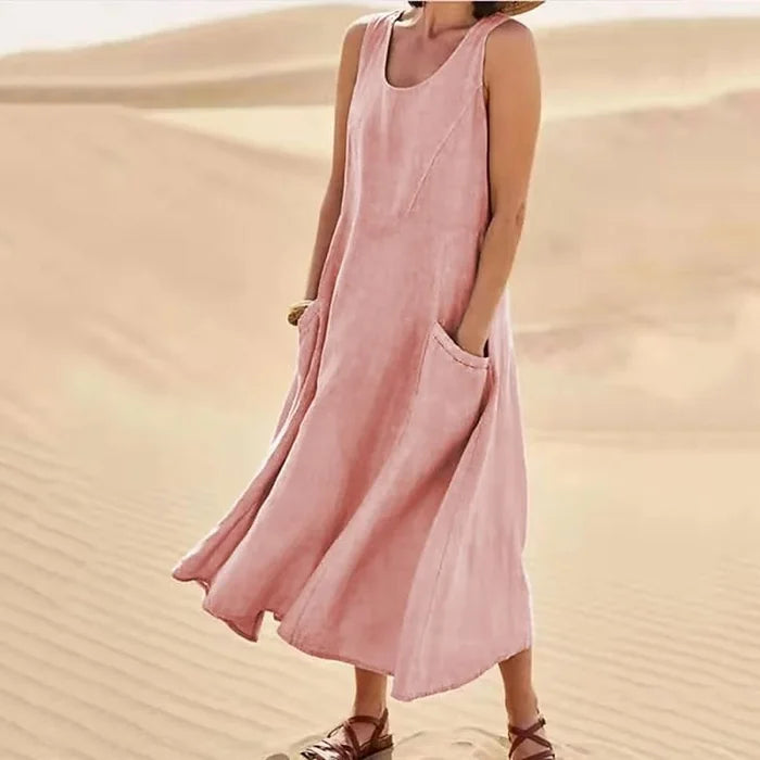 Allison – Scoop Neck Flowy Summer Maxi Dress