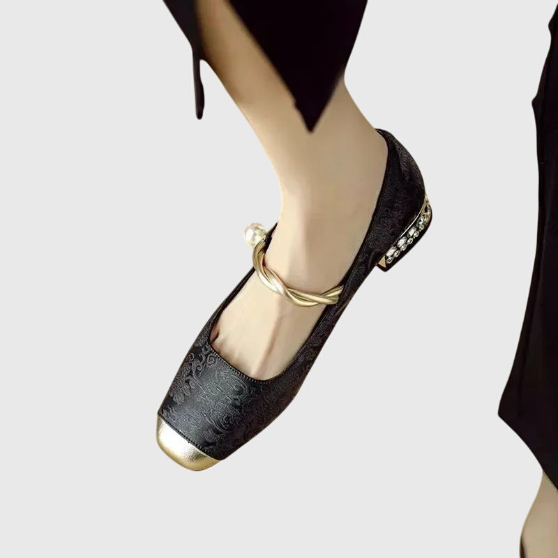 Rylee – Jacquard Cap Toe Low Heel Mary Janes