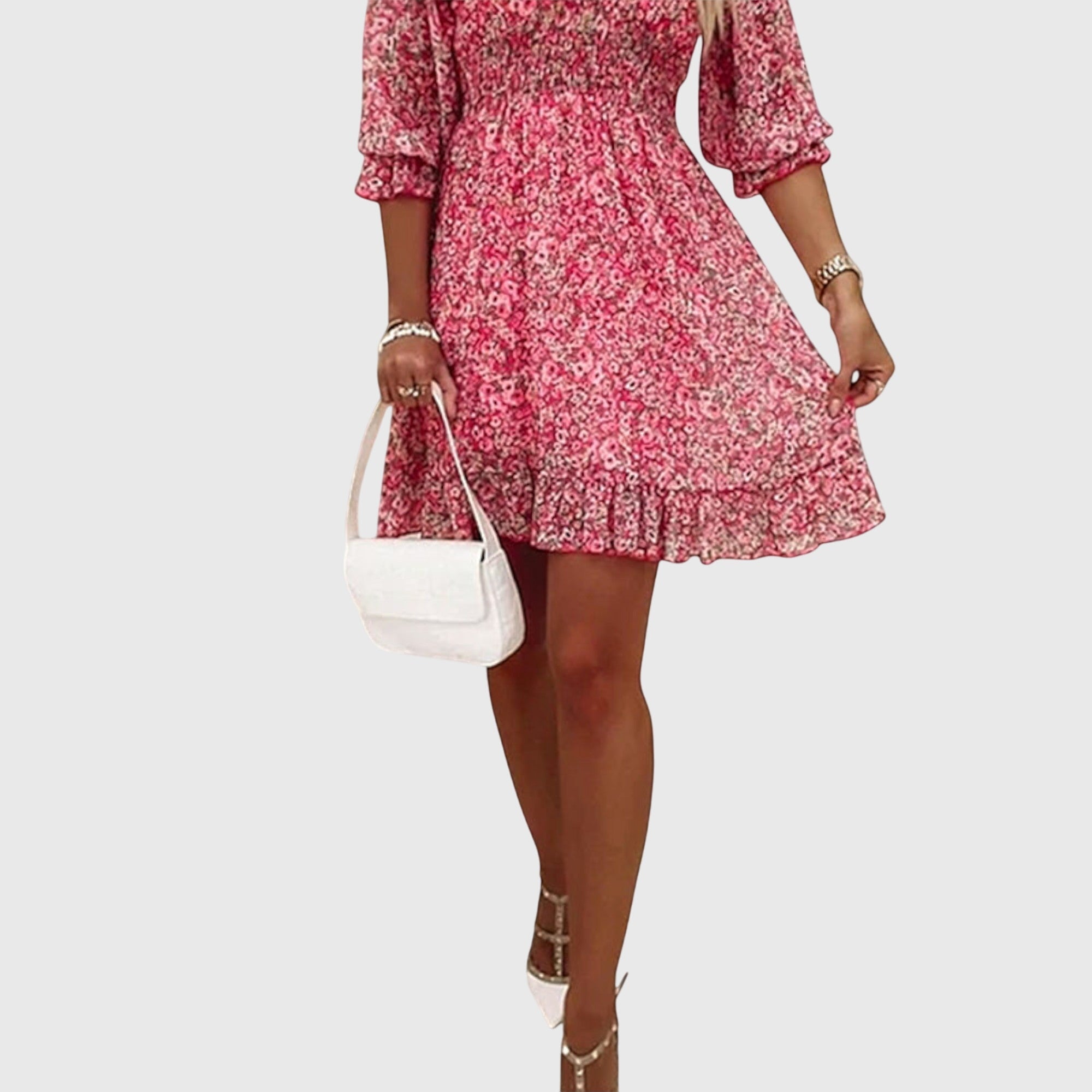 Sabrina – Ditsy Floral Smocked Waist Ruffle Mini Dress