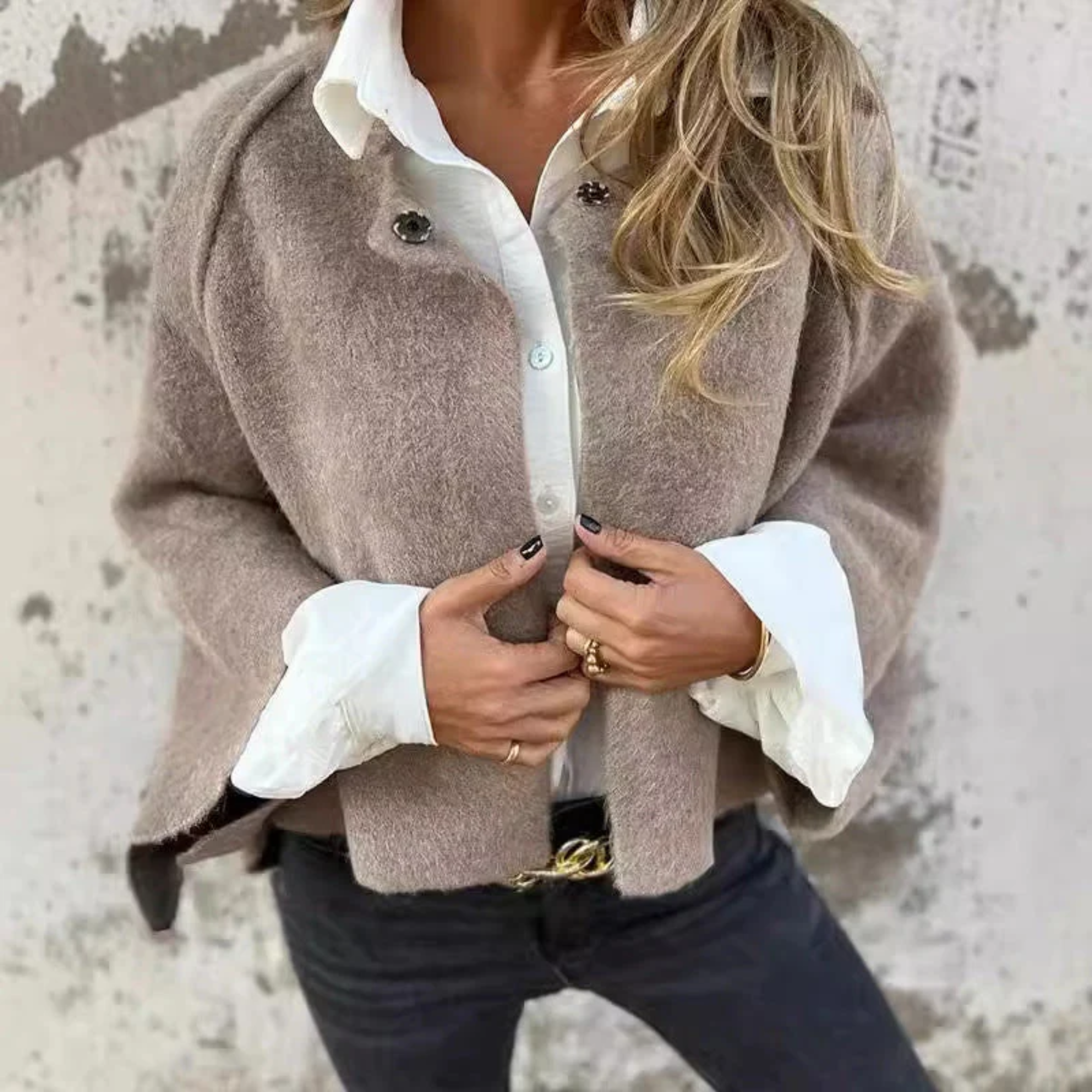 Elise – Faux Fur Collared Jacket