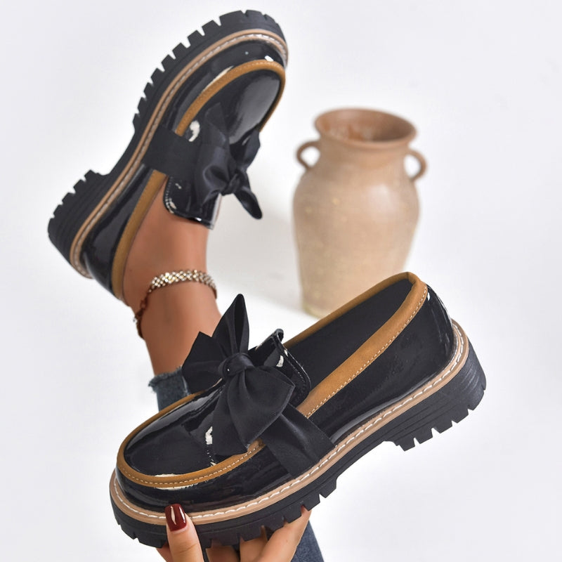 Charlie – Patent Bow Platform Loafers