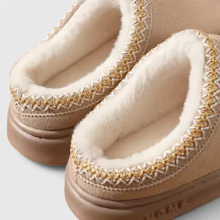 Bethany – Faux Fur Lined Suede Bootie Slippers