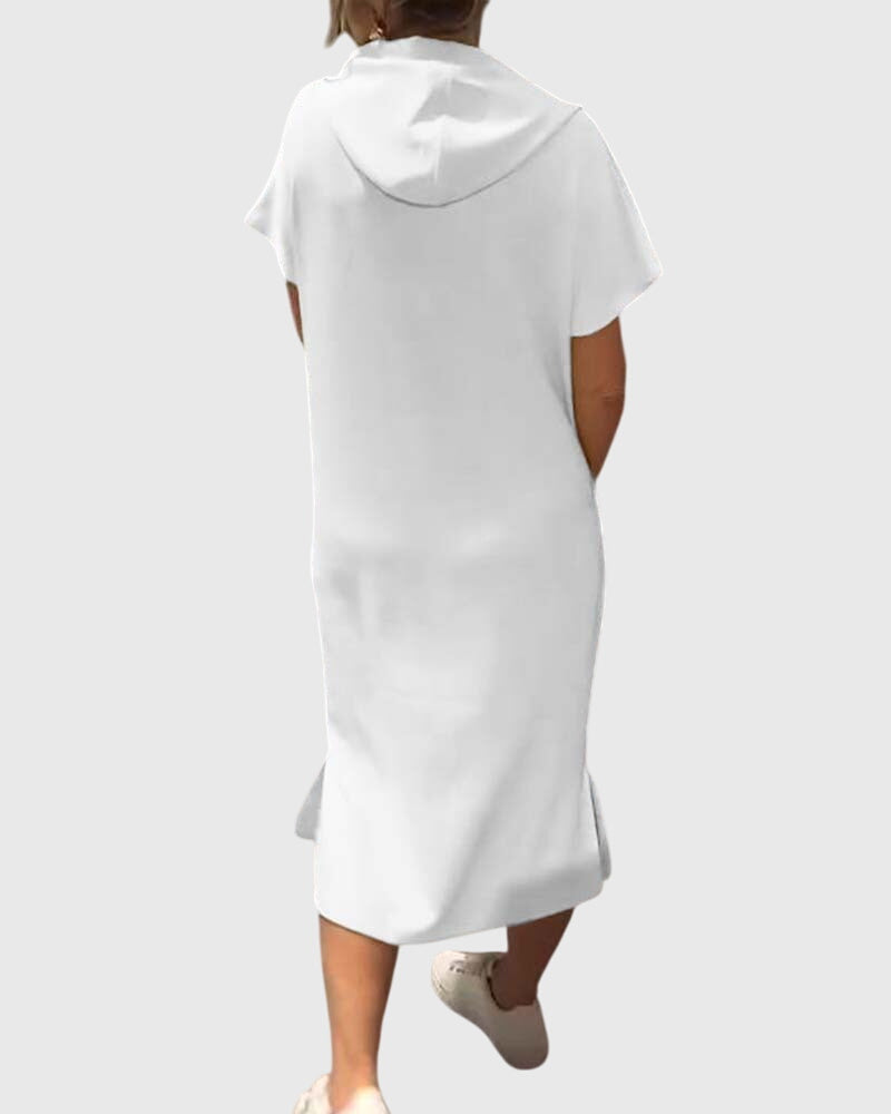 Anouk – Short Sleeve Midi Hoodie Dress