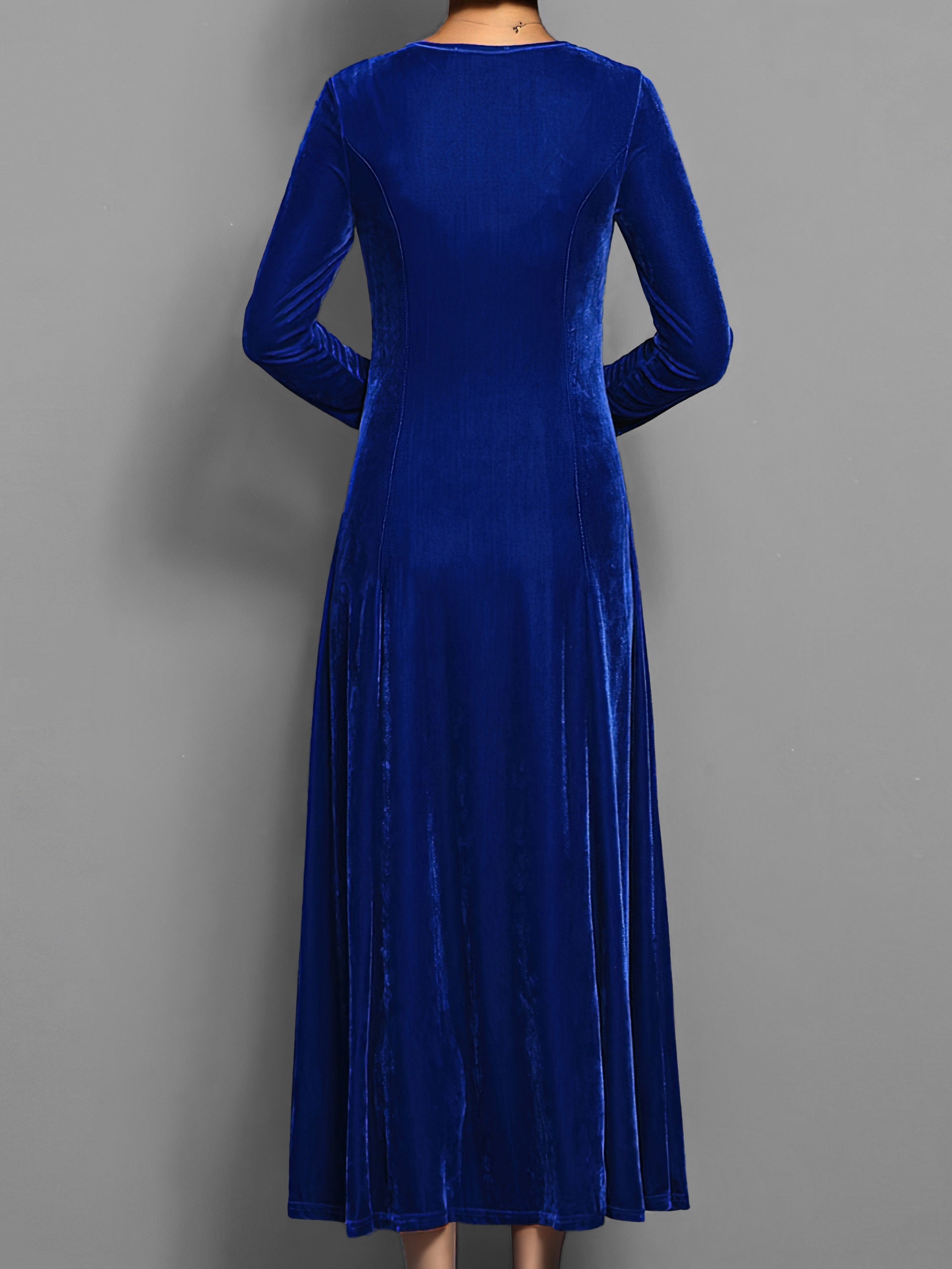 Lily – Velvet A-Line Evening Maxi Dress