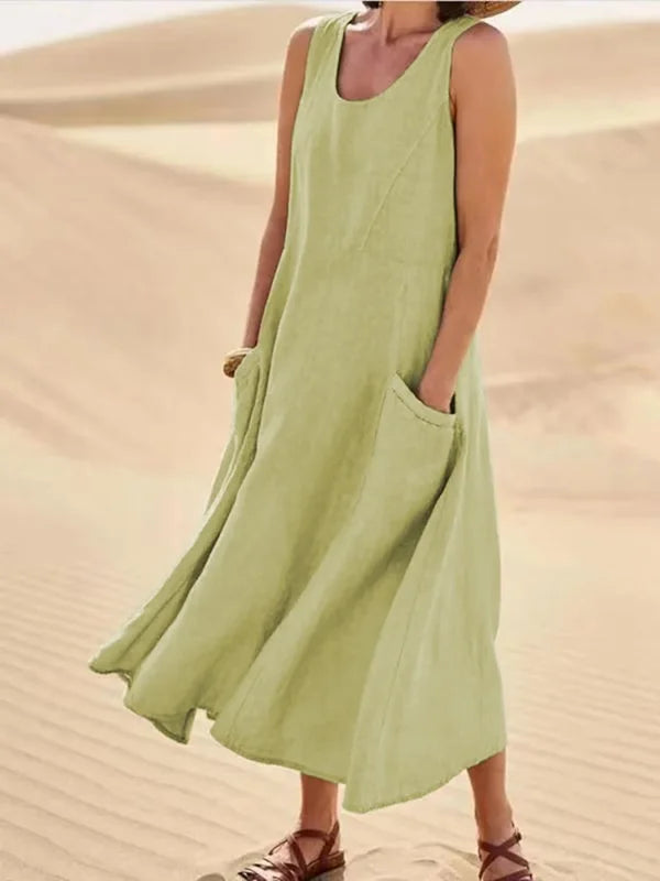 Allison – Scoop Neck Flowy Summer Maxi Dress