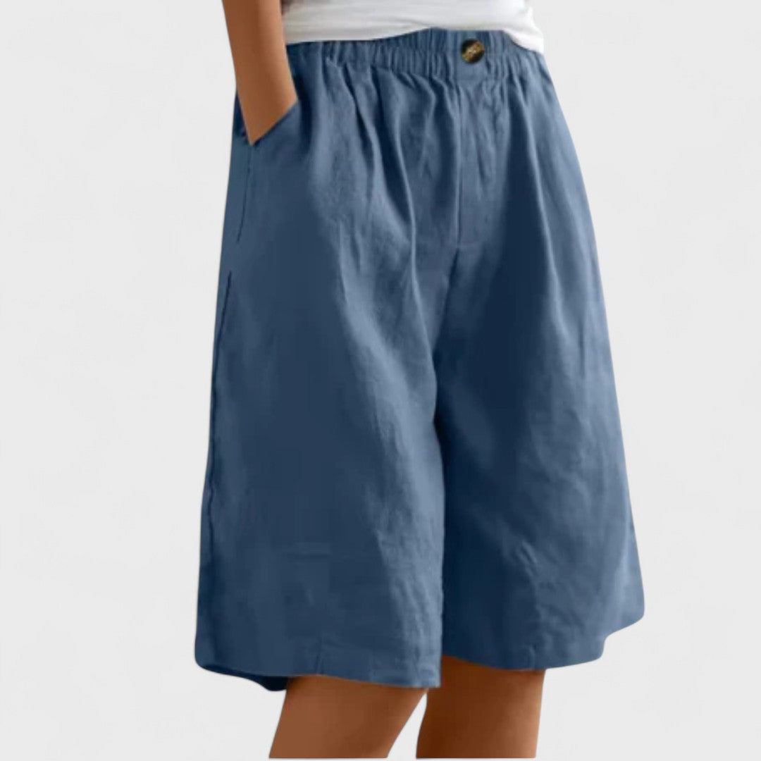 Eliza – High Waist Wide Leg Bermuda Shorts