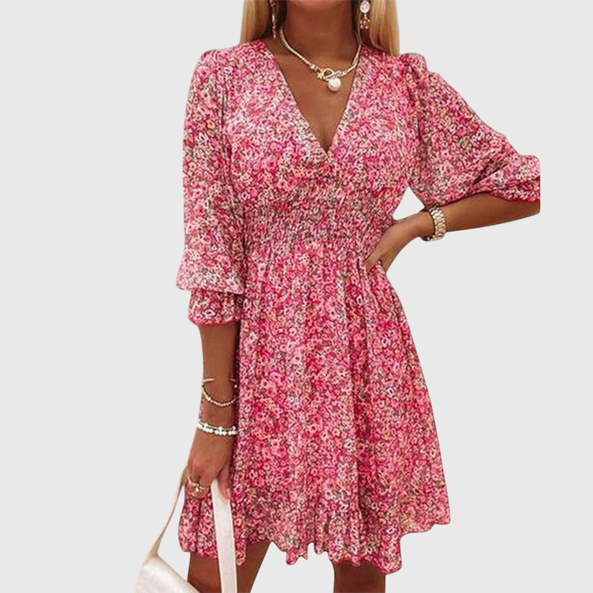Sabrina – Ditsy Floral Smocked Waist Ruffle Mini Dress