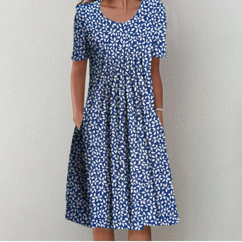 Sadie – Ditsy Floral Puff Sleeve Summer Midi Dress