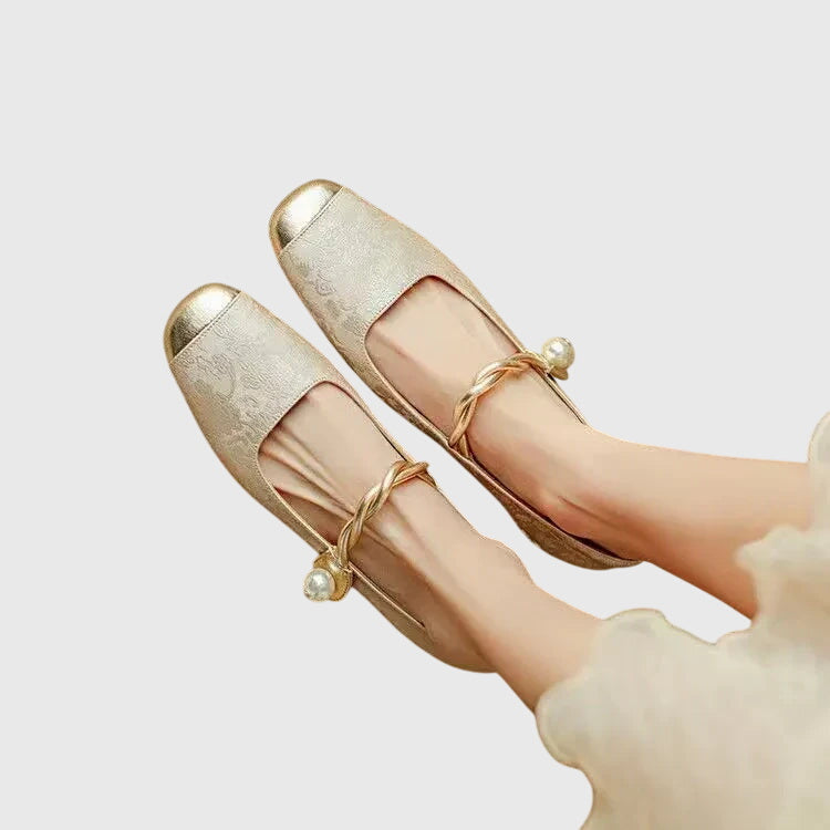 Rylee – Jacquard Cap Toe Low Heel Mary Janes
