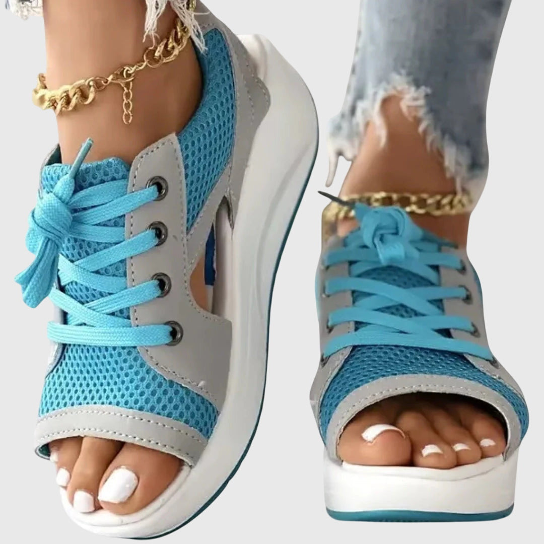 Luna – Lace Up Peep Toe Sneaker Sandals