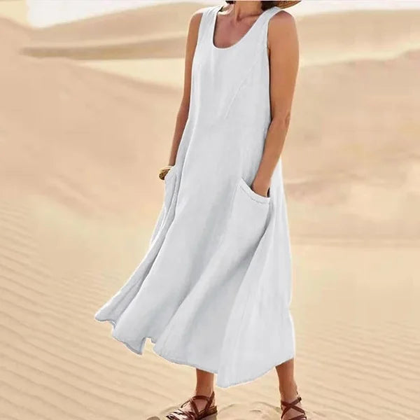 Allison – Scoop Neck Flowy Summer Maxi Dress