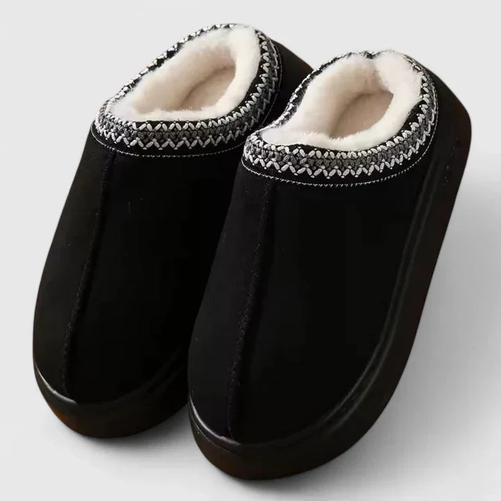 Bethany – Faux Fur Lined Suede Bootie Slippers