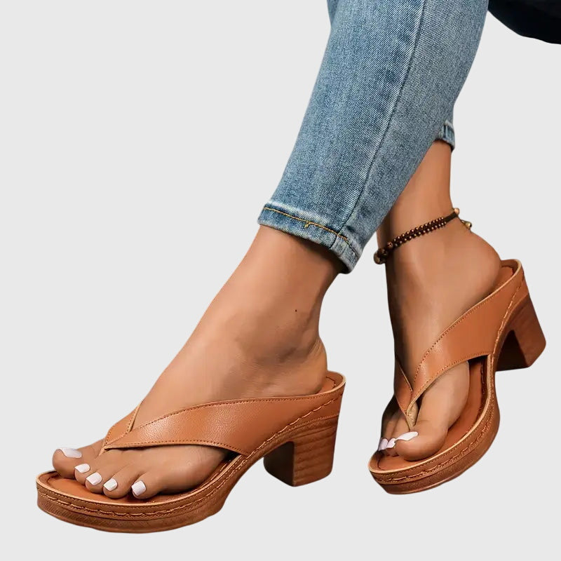 Faith – Metallic Thong Ankle Strap Sandals