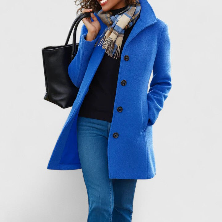 Lily – Button Front Tailored Midi Coat
