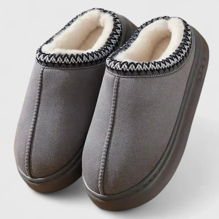 Bethany – Faux Fur Lined Suede Bootie Slippers