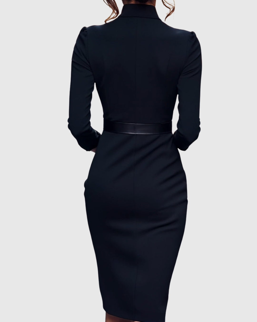 Aria – V Neck Long Sleeve Pencil Midi Dress