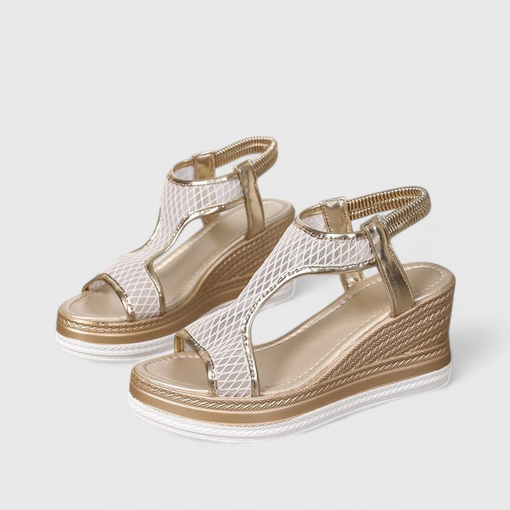 Genesis – Woven Ankle Strap Platform Wedge Sandals