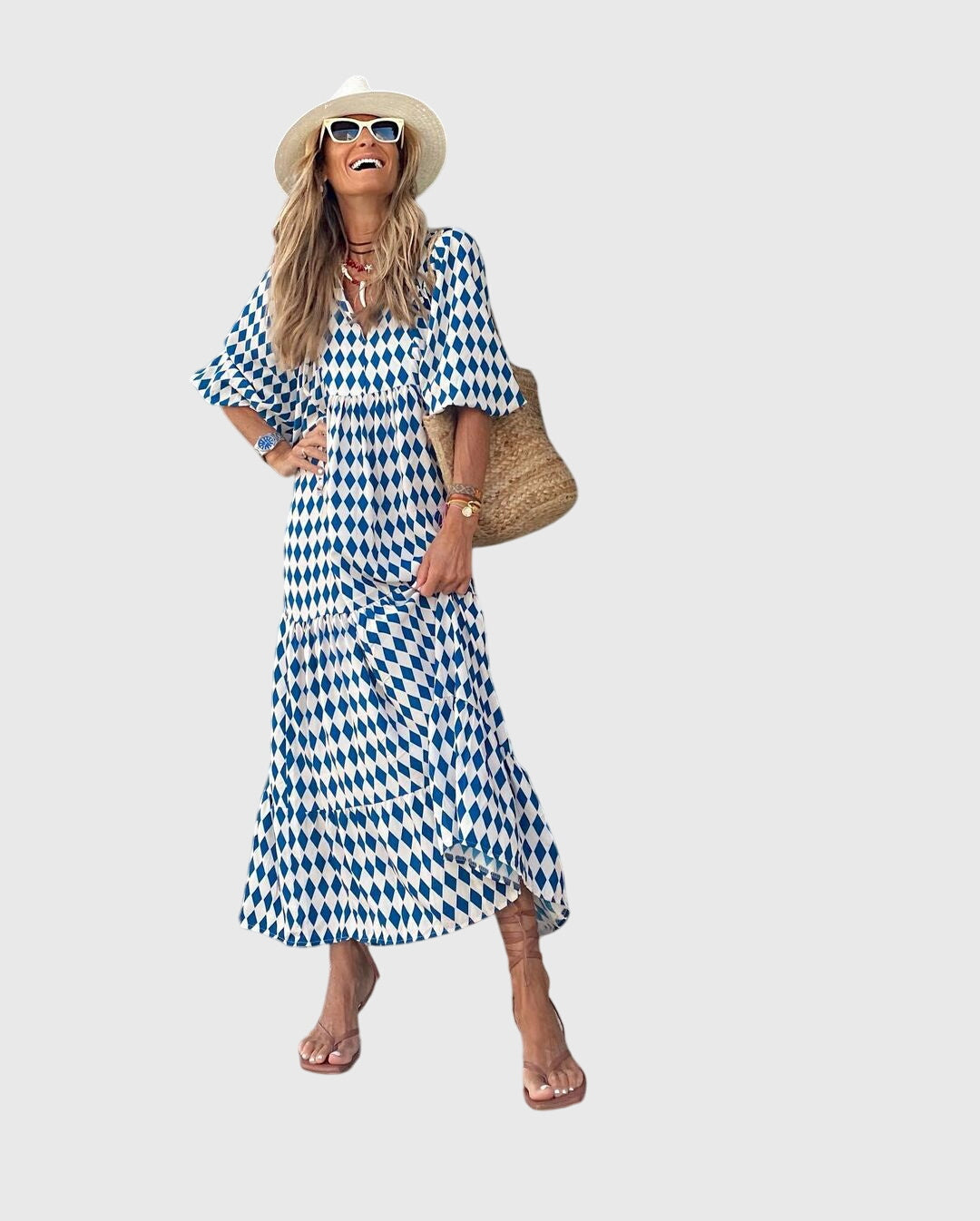 Abigail – Floral Print Oversized Boho Maxi Dress