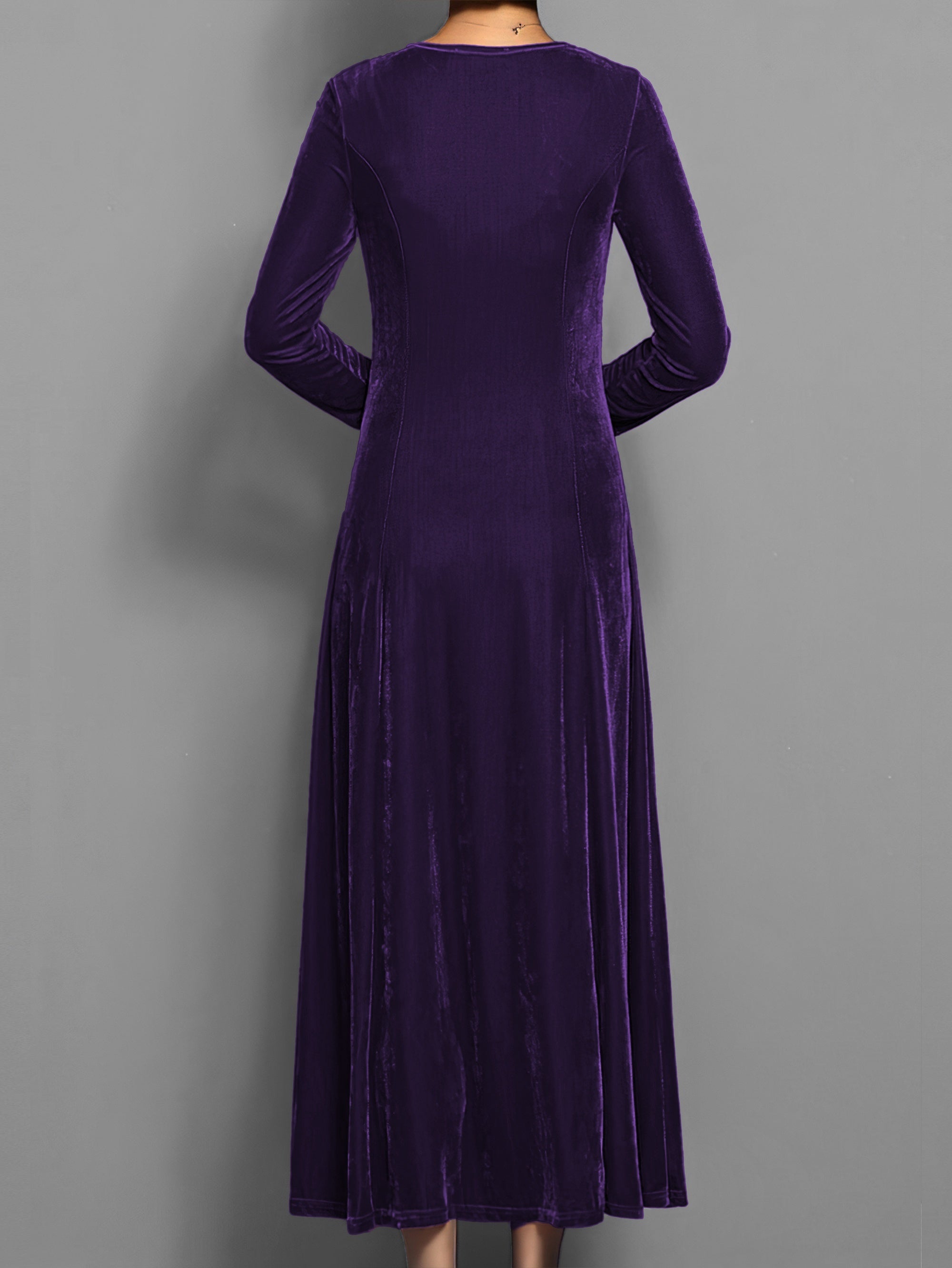 Lily – Velvet A-Line Evening Maxi Dress