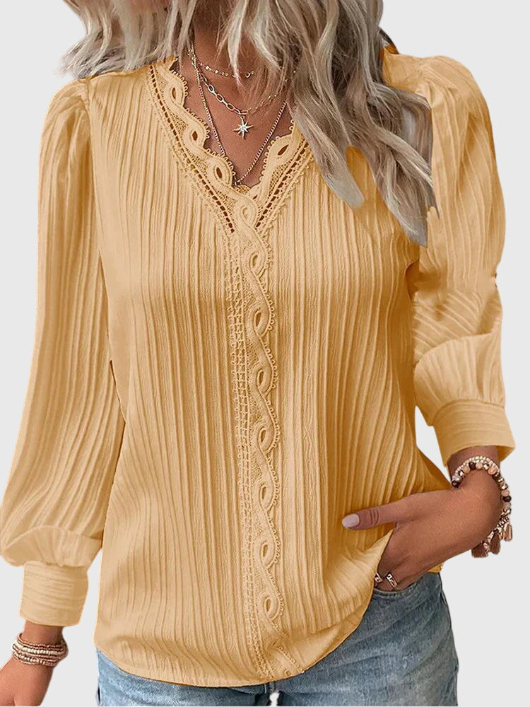 Matilda – Ruffle V Neck Puff Sleeve Blouse