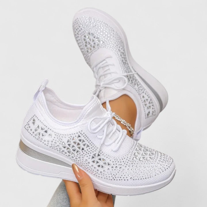 Maeve – Perforated Floral Lace Up Sneakers