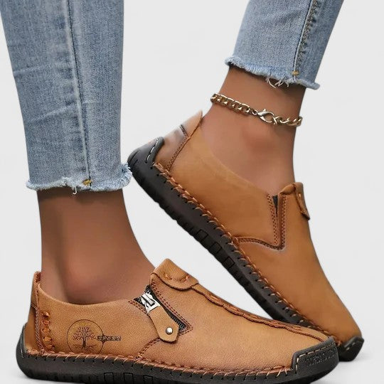 Eleanor – Leather Slip On Round Toe Loafers