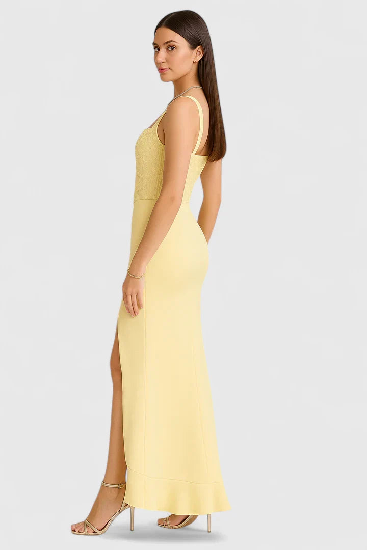Ellie – Square Neck A-Line Evening Maxi Dress