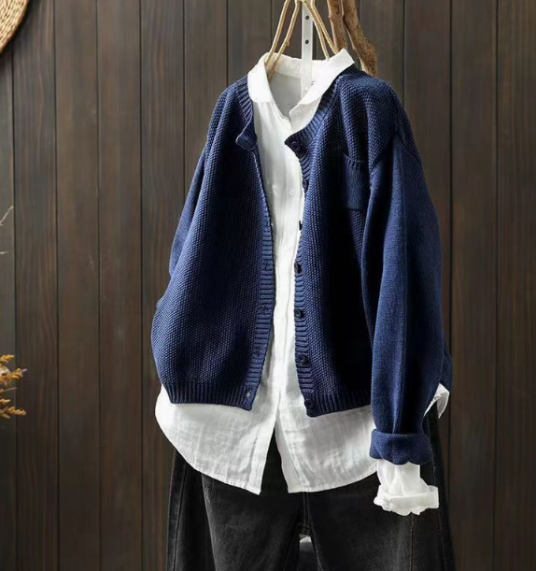 Marina – Draped Open Front Knit Cardigan