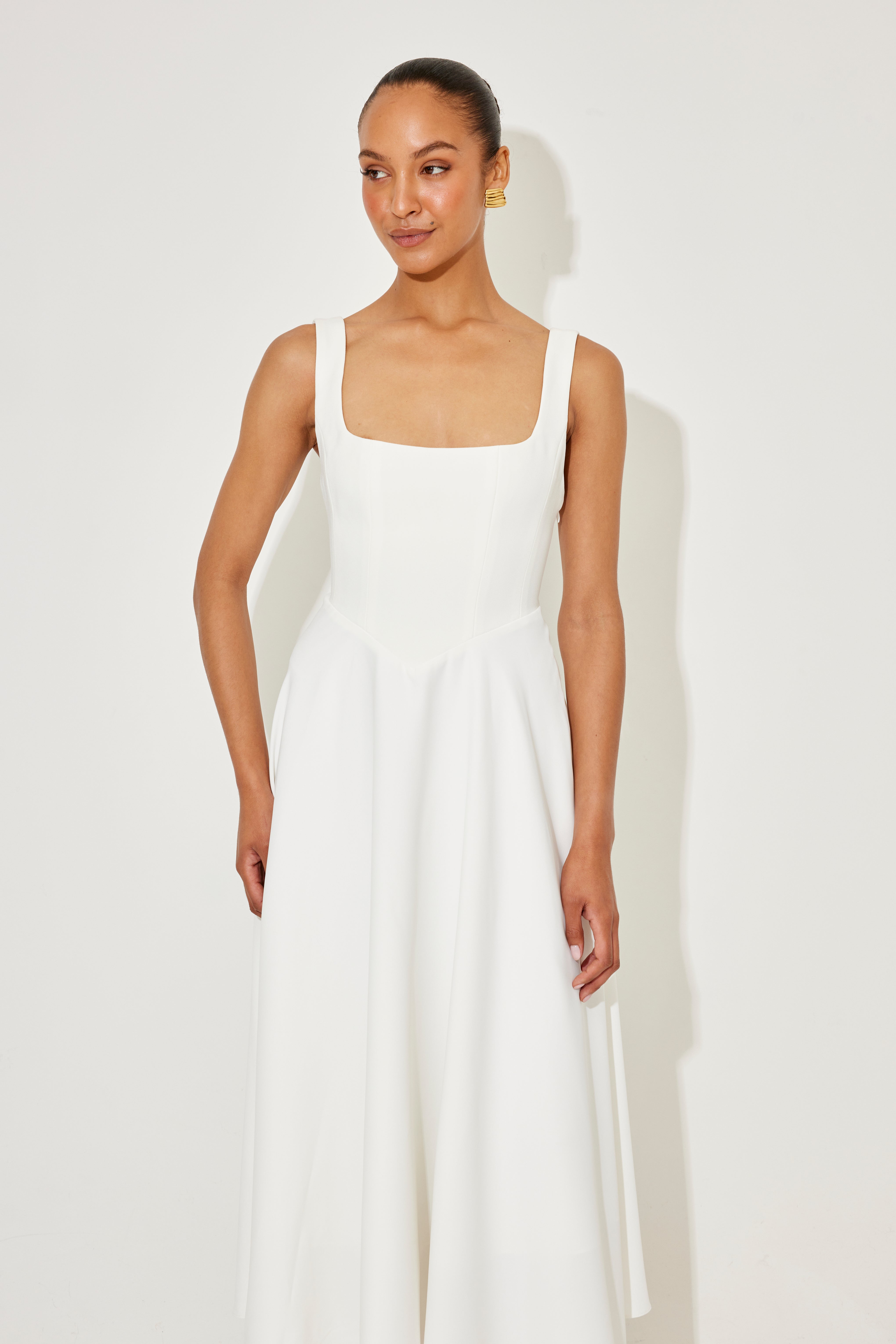 Stella – Square Neck A Line Formal Maxi Dress