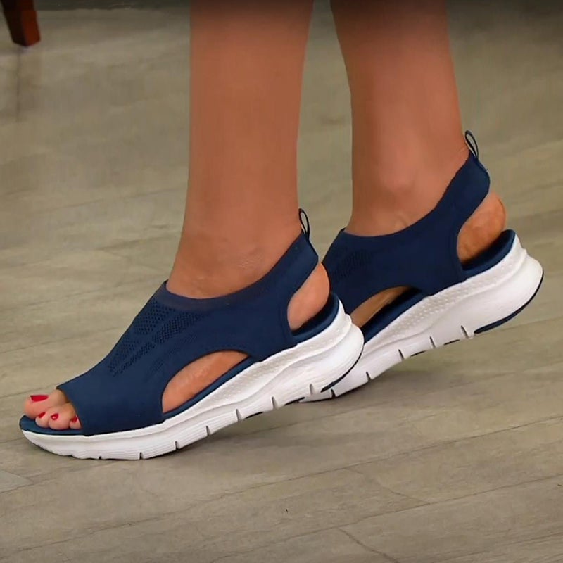 Maya – Cutout Peep Toe Slingback Wedge Sandals